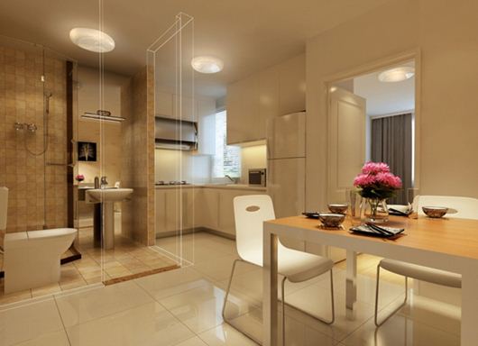 Interior-design-perspective-of-dining-room-kitchen-and-toilet