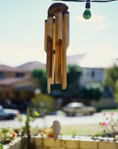 Wind toy above terrasse --- Image by © Roberto Melchiorre/Corbis